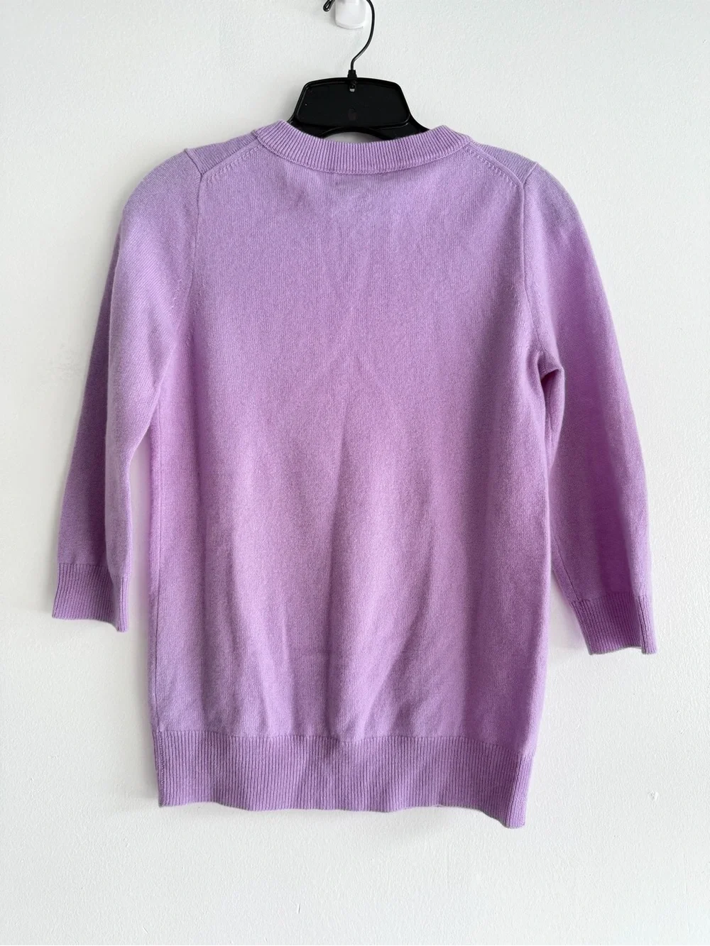 J. Crew Purple Italian Cashmere 3/4 sleeve Crewneck Sweater Size XS 8454